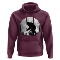 Bigfoot Mushroom Hunter Hoodie Vintage Sasquatch Art Mystical Nature Lover Retro Full Moon