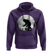 Bigfoot Mushroom Hunter Hoodie Vintage Sasquatch Art Mystical Nature Lover Retro Full Moon