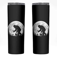 Bigfoot Mushroom Hunter Skinny Tumbler Vintage Sasquatch Art Mystical Nature Lover Retro Full Moon