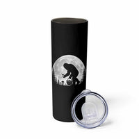 Bigfoot Mushroom Hunter Skinny Tumbler Vintage Sasquatch Art Mystical Nature Lover Retro Full Moon
