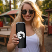 Bigfoot Mushroom Hunter Skinny Tumbler Vintage Sasquatch Art Mystical Nature Lover Retro Full Moon