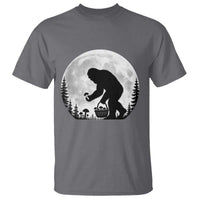 Bigfoot Mushroom Hunter T Shirt Vintage Sasquatch Art Mystical Nature Lover Retro Full Moon