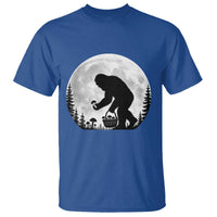Bigfoot Mushroom Hunter T Shirt Vintage Sasquatch Art Mystical Nature Lover Retro Full Moon