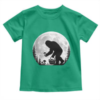 Bigfoot Mushroom Hunter Toddler T Shirt Vintage Sasquatch Art Mystical Nature Lover Retro Full Moon