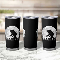 Bigfoot Mushroom Hunter Tumbler Cup Vintage Sasquatch Art Mystical Nature Lover Retro Full Moon