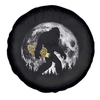 Bigfoot with Morel Mushroom Spare Tire Cover Sasquatch Fungi Full Moon Silhouette Graphic