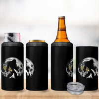 Bigfoot with Morel Mushroom 4 in 1 Can Cooler Tumbler Sasquatch Fungi Full Moon Silhouette Graphic