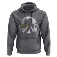 Bigfoot with Morel Mushroom Hoodie Sasquatch Fungi Full Moon Silhouette Graphic