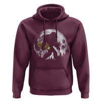 Bigfoot with Morel Mushroom Hoodie Sasquatch Fungi Full Moon Silhouette Graphic
