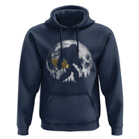 Bigfoot with Morel Mushroom Hoodie Sasquatch Fungi Full Moon Silhouette Graphic