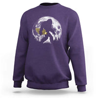 Bigfoot with Morel Mushroom Sweatshirt Sasquatch Fungi Full Moon Silhouette Graphic