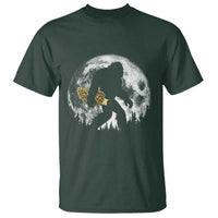 Bigfoot with Morel Mushroom T Shirt Sasquatch Fungi Full Moon Silhouette Graphic