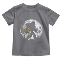 Bigfoot with Morel Mushroom Toddler T Shirt Sasquatch Fungi Full Moon Silhouette Graphic