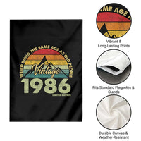 40th Birthday Garden Flag Vintage 1986 Weird Being the Same Age as Old People 40 Year Old Gift