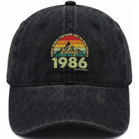 40th Birthday Washed Cotton Baseball Cap Vintage 1986 Weird Being the Same Age as Old People 40 Year Old Gift