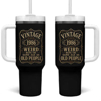40th Birthday Tumbler With Handle Vintage 40yr 1986 40 Year Old Gift Weird Being the Same Age as Old People