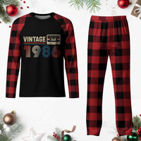 Vintage 1986 40th Birthday Gifts Plaid Pajama Set 40 Year Old Favors