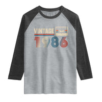 Vintage 1986 40th Birthday Gifts Raglan Shirt 40 Year Old Favors