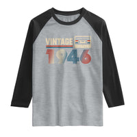Vintage 1946 80th Birthday Gifts Raglan Shirt 80 Year Old Favors