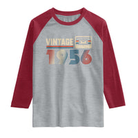 Vintage 1956 70th Birthday Gifts Raglan Shirt 70 Year Old Favors