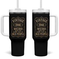 60th Birthday Tumbler With Handle Vintage 60yr 1966 60 Year Old Gift Weird Being the Same Age as Old People