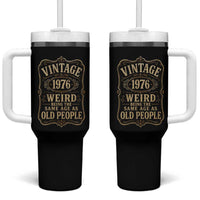 50th Birthday Tumbler With Handle Vintage 50yr 1976 50 Year Old Gift Weird Being the Same Age as Old People