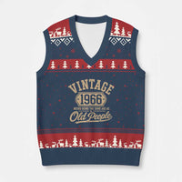 60th Birthday V-Neck Knit Sweater Vest Vintage 1966 60 Year Old Gift Weird Being the Same Age as Old People