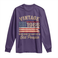60th Birthday Long Sleeve Shirt Vintage 1966 Weird Being the Same Age as Old People USA Flag