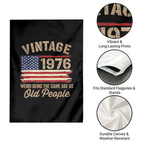 50th Birthday Garden Flag Vintage 1976 Weird Being the Same Age as Old People USA Flag