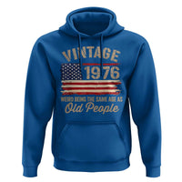 50th Birthday Hoodie Vintage 1976 Weird Being the Same Age as Old People USA Flag