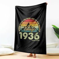 90th Birthday Throw Blanket Vintage 1936 Weird Being the Same Age as Old People 90 Year Old Gift