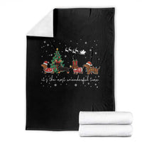 Dachshund Christmas Throw Blanket Funny Weiner Dog Lovers Its The Most Wienderful Time - Wonder Print Shop