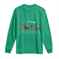Dachshund Christmas Long Sleeve Shirt Funny Weiner Dog Lovers Its The Most Wienderful Time - Wonder Print Shop