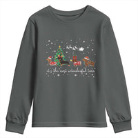 Dachshund Christmas Youth Sweatshirt Funny Weiner Dog Lovers Its The Most Wienderful Time - Wonder Print Shop