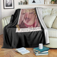 Meowy Christmas Throw Blanket Funny Cat Lovers Xmas Vintage Photo - Wonder Print Shop
