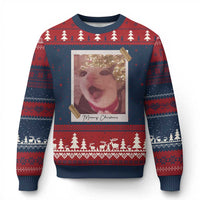 Meowy Xmas Ugly Christmas Sweater Funny Cat Lovers Xmas Vintage Photo - Wonder Print Shop