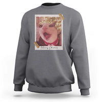 Meowy Christmas Sweatshirt Funny Cat Lovers Xmas Vintage Photo - Wonder Print Shop