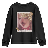 Meowy Christmas Youth Sweatshirt Funny Cat Lovers Xmas Vintage Photo - Wonder Print Shop