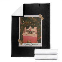 Meowy Christmas Throw Blanket Cute Cat Lovers Xmas Retro Vintage Photo - Wonder Print Shop