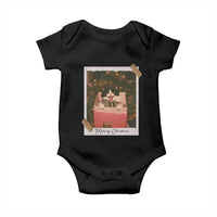 Meowy Christmas Baby Onesie Cute Cat Lovers Xmas Retro Vintage Photo - Wonder Print Shop