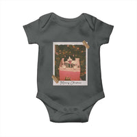 Meowy Christmas Baby Onesie Cute Cat Lovers Xmas Retro Vintage Photo - Wonder Print Shop