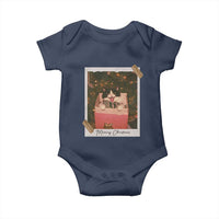 Meowy Christmas Baby Onesie Cute Cat Lovers Xmas Retro Vintage Photo - Wonder Print Shop