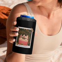 Meowy Christmas 4 in 1 Can Cooler Tumbler Cute Cat Lovers Xmas Retro Vintage Photo - Wonder Print Shop