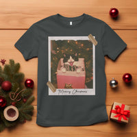 Meowy Christmas T Shirt Cute Cat Lovers Xmas Retro Vintage Photo - Wonder Print Shop