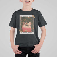 Meowy Christmas T Shirt For Kid Cute Cat Lovers Xmas Retro Vintage Photo - Wonder Print Shop