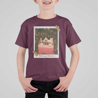 Meowy Christmas T Shirt For Kid Cute Cat Lovers Xmas Retro Vintage Photo - Wonder Print Shop