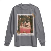 Meowy Christmas Long Sleeve Shirt Cute Cat Lovers Xmas Retro Vintage Photo - Wonder Print Shop