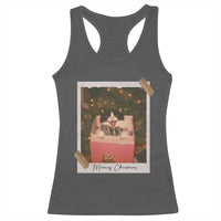 Meowy Christmas Racerback Tank Top Cute Cat Lovers Xmas Retro Vintage Photo - Wonder Print Shop