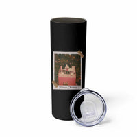 Meowy Christmas Skinny Tumbler Cute Cat Lovers Xmas Retro Vintage Photo - Wonder Print Shop