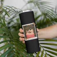 Meowy Christmas Skinny Tumbler Cute Cat Lovers Xmas Retro Vintage Photo - Wonder Print Shop